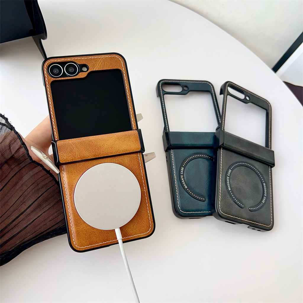 Shelly - モトローラRazr 40/50/60/70用マグネティックPUレザーフォンケース、超耐衝撃ヒンジ保護、ワイヤレス充電対応シェルカバー