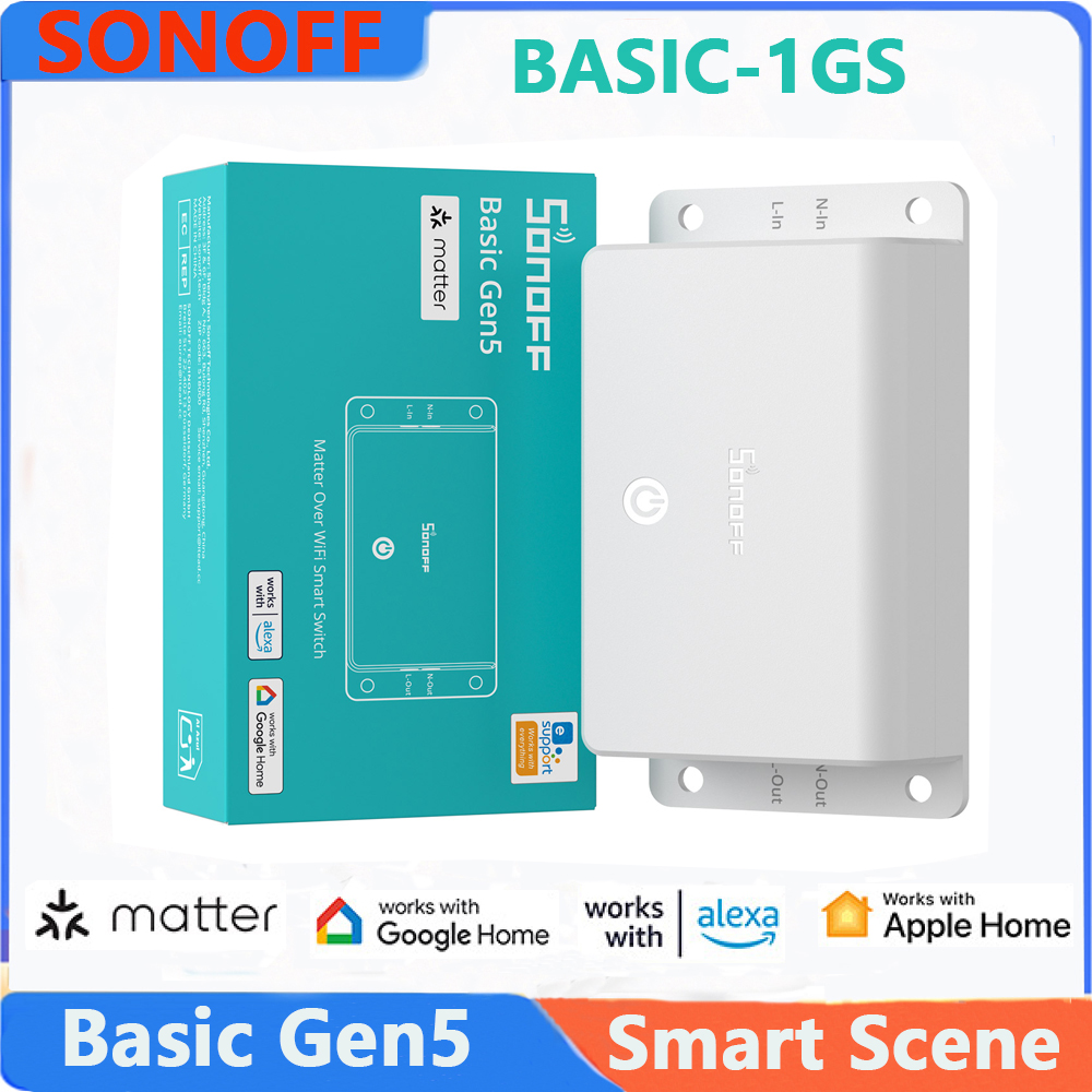 Sonoff Basic - SONOFF Basic Gen5 (BASIC-1GS) Matter対応 WiFiスマートスイッチ（Matterプロトコル搭載）Apple