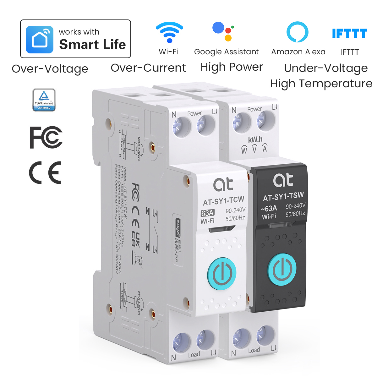 Smart Relay Tuya - Tuya WiFi サーキットブレーカー スマート 1P+N 63A