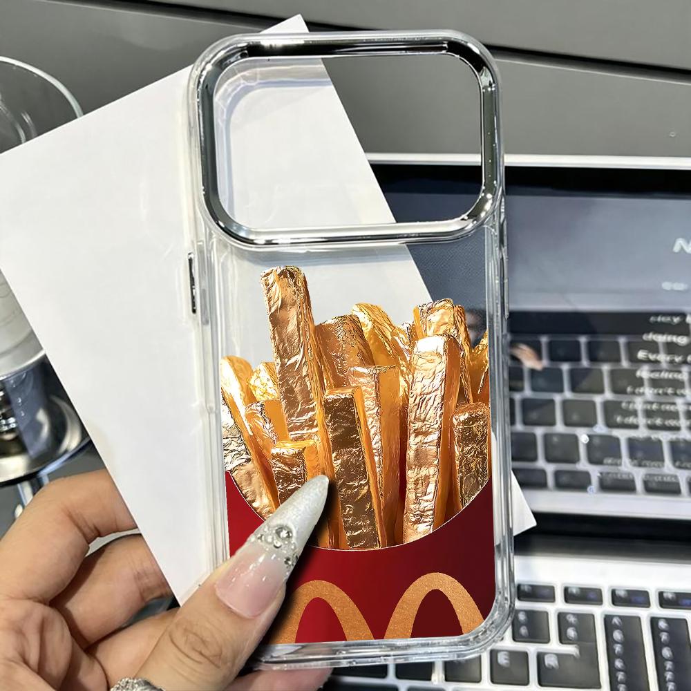 Shelly - ゴールデンフライズ 透明シリコン製ソフトTPUスマホケース iPhone 17 16 15