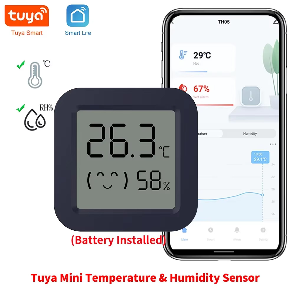 Tuya Smart - ミニスマート温度計湿度計温度湿度センサーアプリリモコンBTワイヤレスTuya Smart Lifeと連携