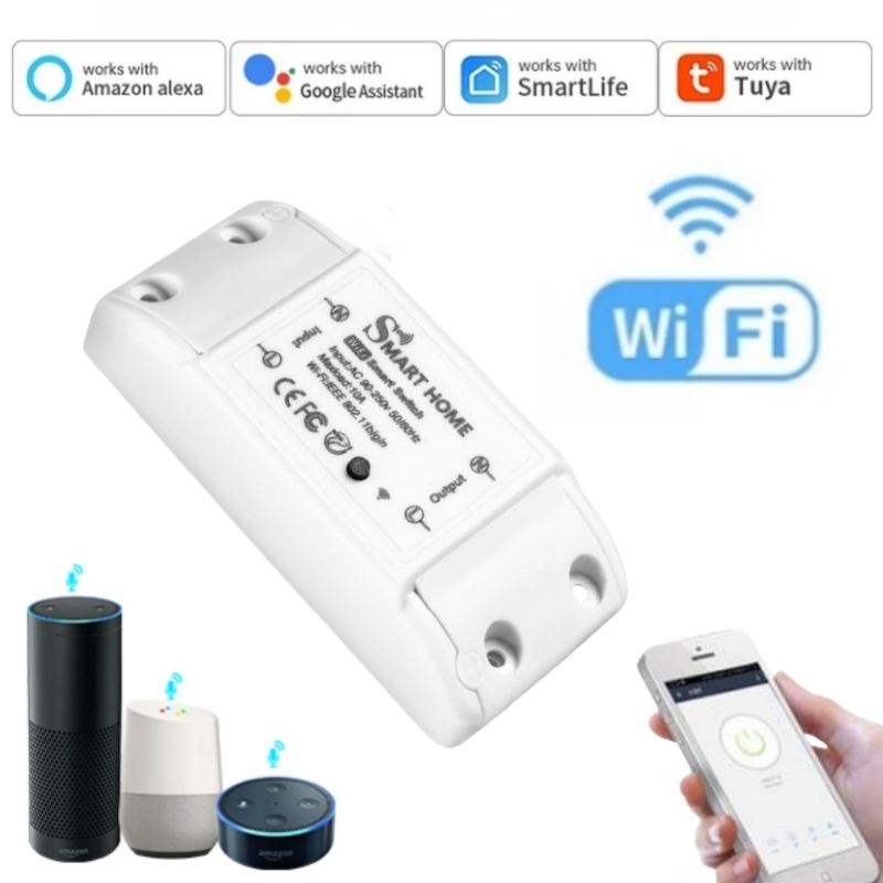 Sonoff Basic - Tuya WiFi スマートスイッチブレーカーワイヤレスライトスイッチ音声制御タイマーアプリスマートライフワーク Alexa Google ホーム
