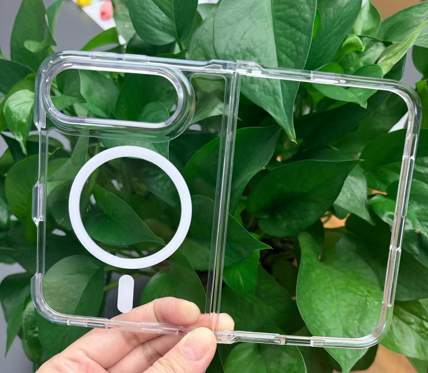 Shelly - iPhone Duo用マグネティックワイヤレス充電ケース、Apple iPhone Duo用透明PC保護カバー、Magsafe対応シェルカバー