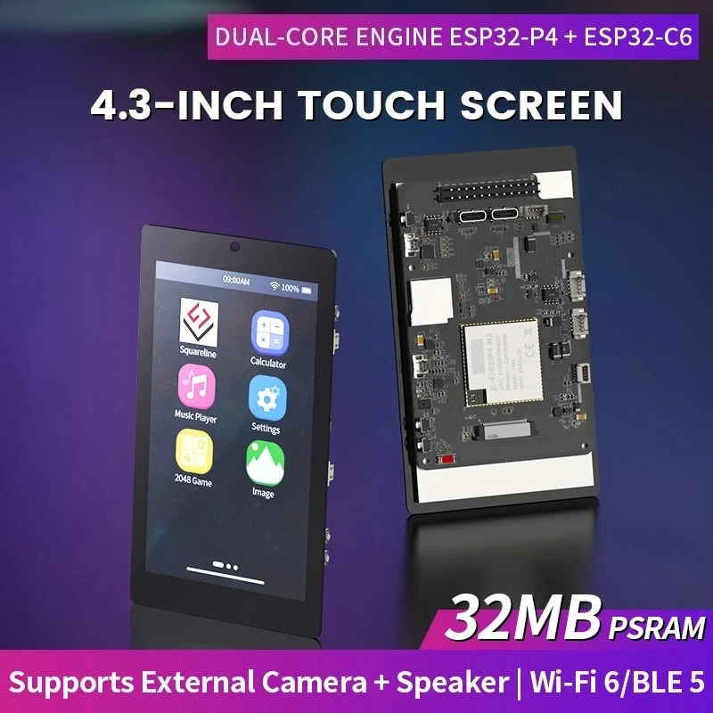 Smart Home Module Iot - 4.3インチ 480x800 IPS静電容量式タッチスクリーン ESP32P4 ESP32-C6 開発ボード