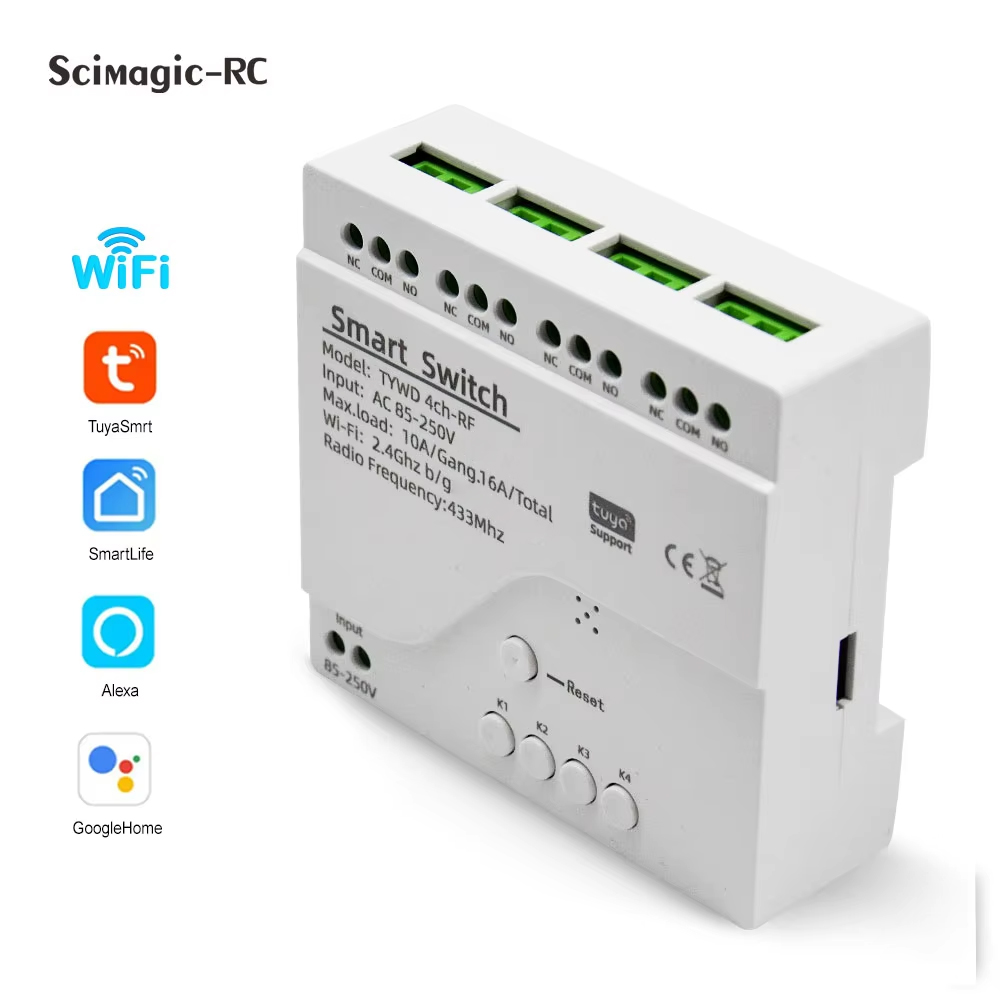 スマートTuyaスイッチ4CHリレーモジュールホームオートメ - Tuya 4 Channel のレビューと価格