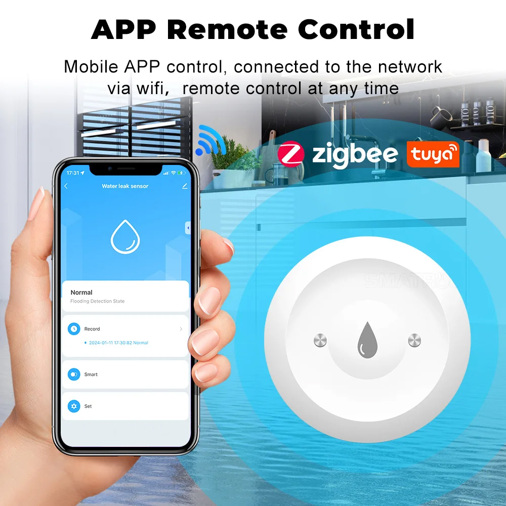Tuya Zigbee スマート水漏れセンサー洪水検知器リモ - Home Assistant Tuya のレビューと価格