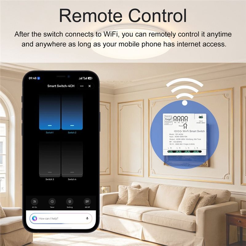 【VALUE MONEY】Tuya ガレージドア Wifi  - Tuya 4 Channel のレビューと価格