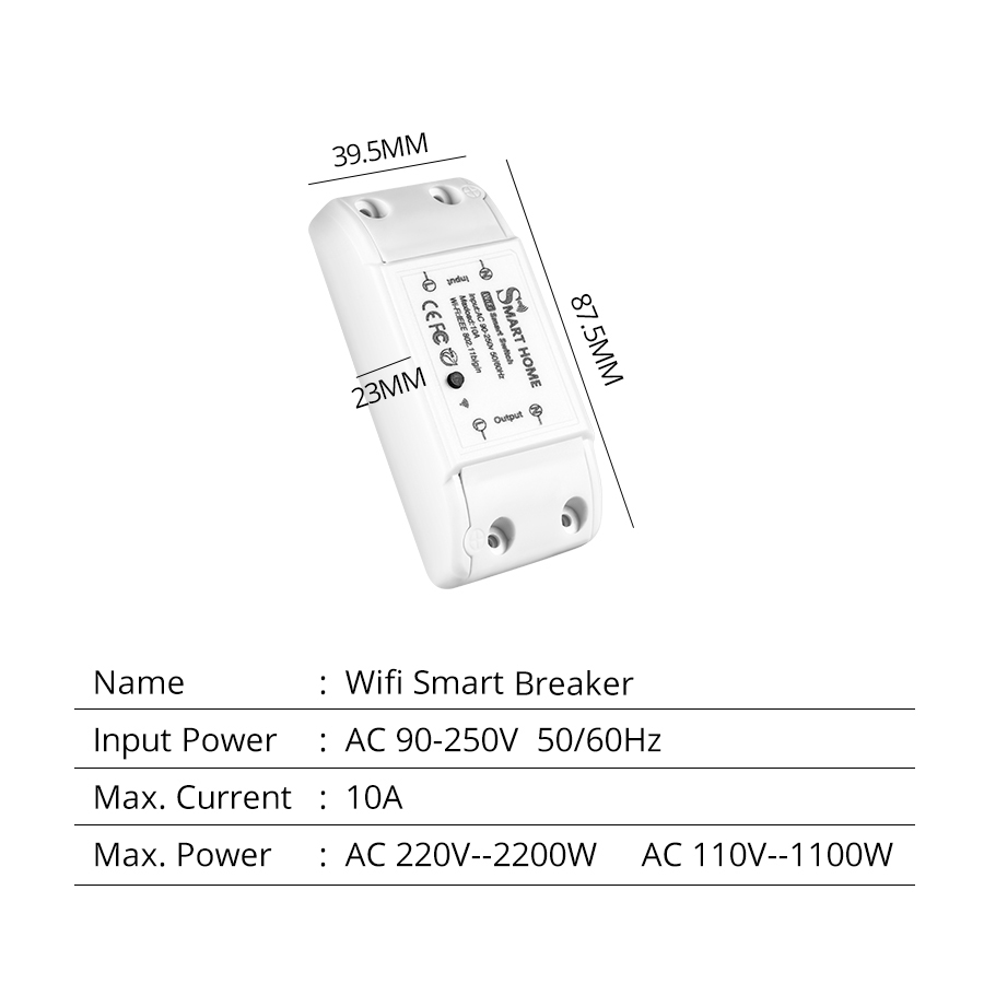 Tuya WiFi スマートスイッチブレーカーワイヤレスライ - Sonoff Basic のレビューと価格