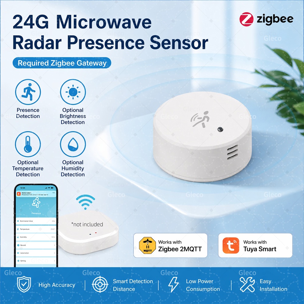 Zigbee 人感センサー Tuya 24G レーダー輝度温 - Tasmota のレビューと価格